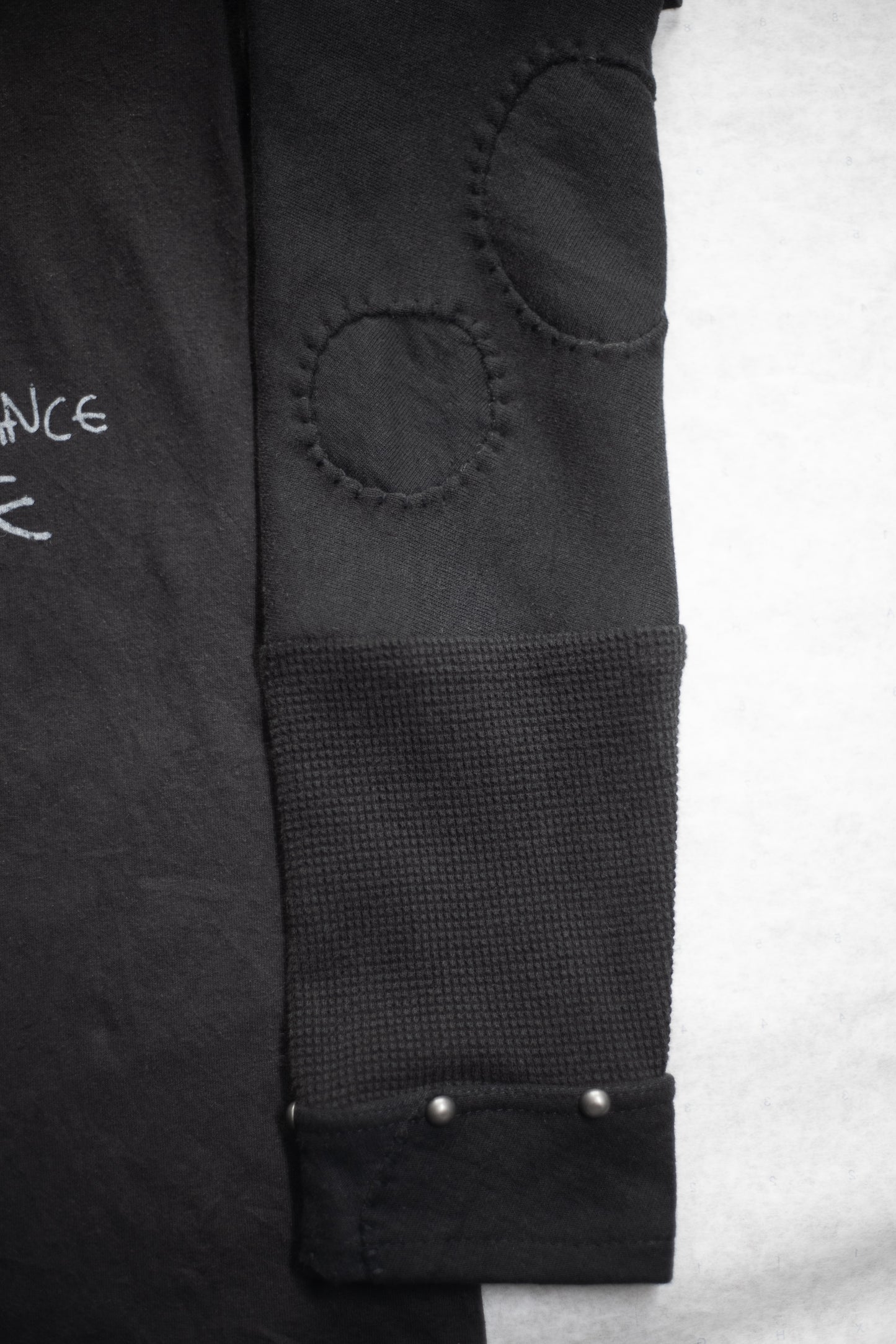 "Dance Here" Reconstructed Layered Long-Sleeve T-Shirt (Black)