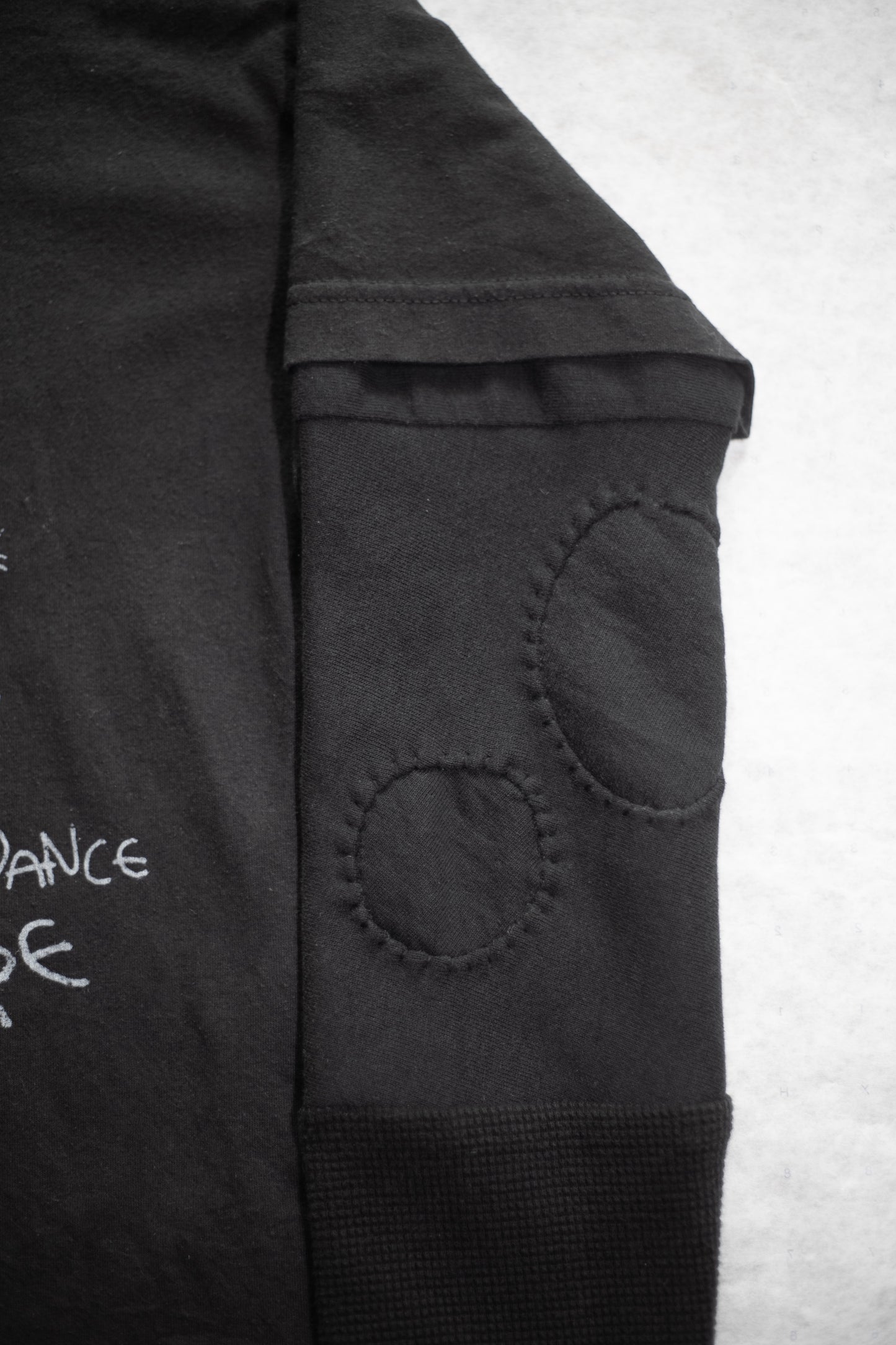"Dance Here" Reconstructed Layered Long-Sleeve T-Shirt (Black)