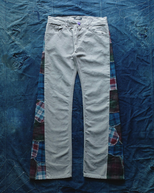 Reconstructed Vivienne Westwood pants w/ patchwork plaid side-panel
