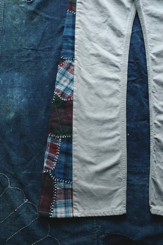 Reconstructed Vivienne Westwood pants w/ patchwork plaid side-panel