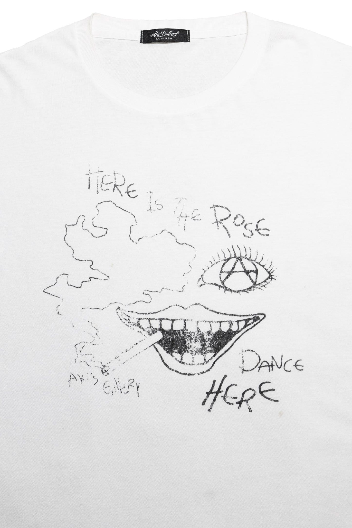 "Dance Here" Reconstructed Layered Long-Sleeve T-Shirt (White)